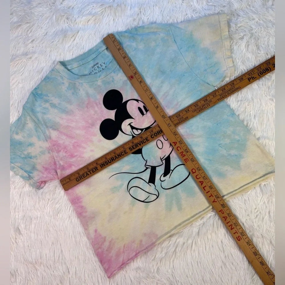Disney Mickey Mouse Tie Dye Cropped T-shirt Size XS e11 - Picture 6 of 6